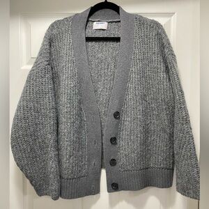 Cozy and warm grey button up cardigan